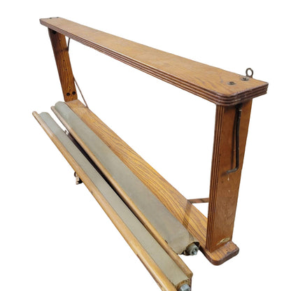 Denoyer Geppert Antique Oak School Classroom multiple 48" Frame 8 maps holder