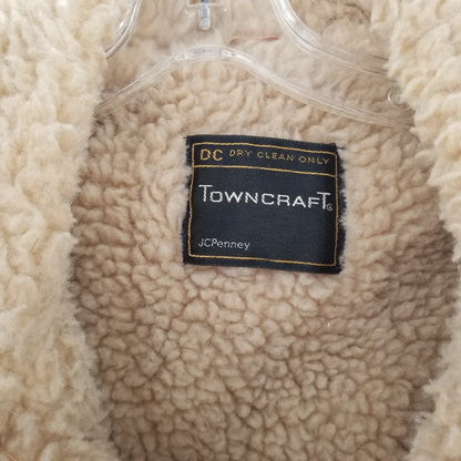 Towncraft Vintage Tan Fleece Lined Coat Jacket Medium/Large Cowboy Western Heavy