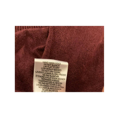 Bobeau Women's Classic V Neck Pullover Sweater Top Large Berry Red NWT High Low