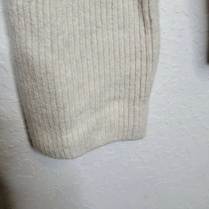 Treasure & Bond Rib Pullover Sweater Large Beige Oatmeal NWT Long Flare Sleeve