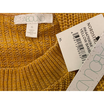 Abound Crop Pullover Crew Neck Sweater Size XL/Extra Large in Yellow Bamboo NWT