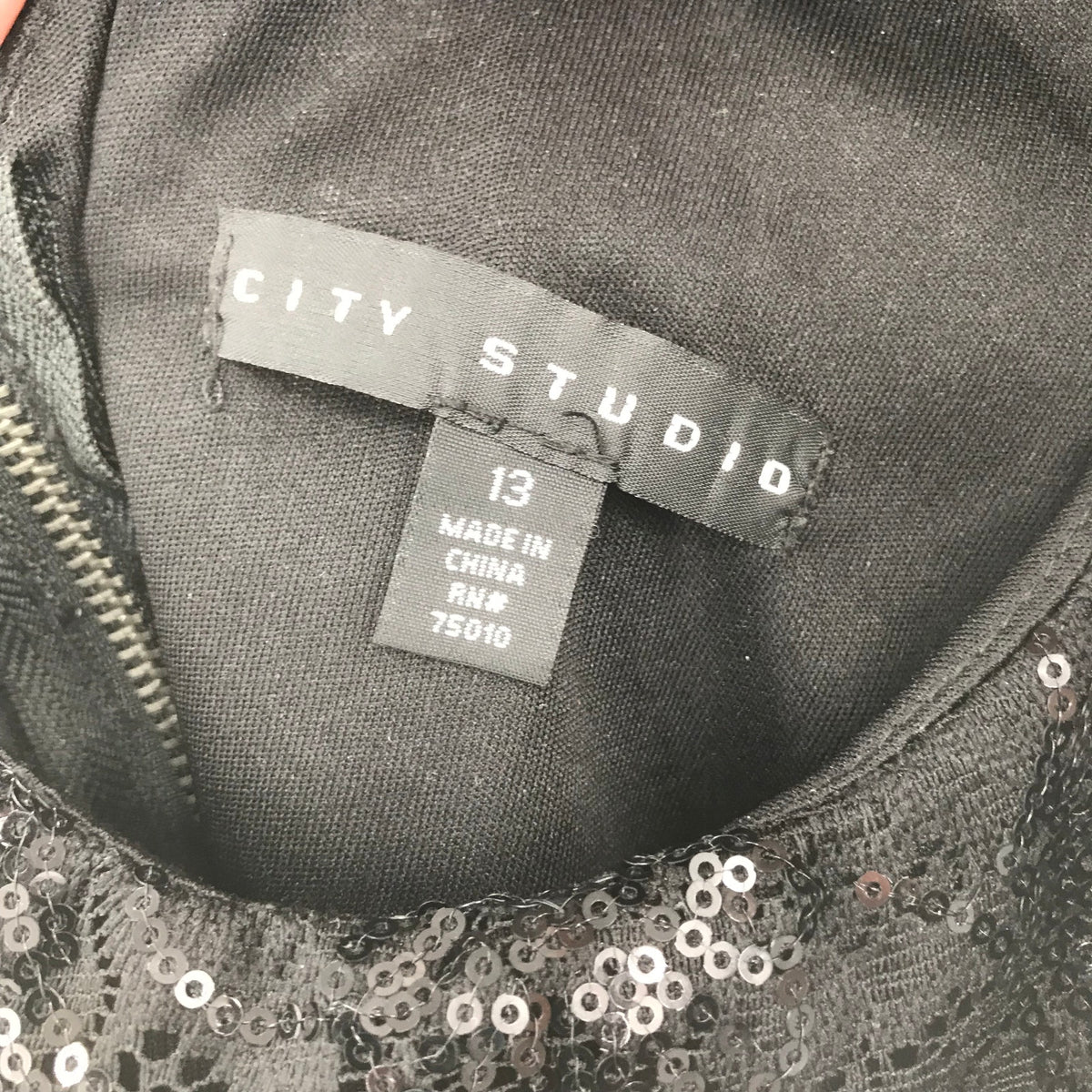 City Studio Sequined Lace Detail Crop Top Blouse Sleeveless Black 13