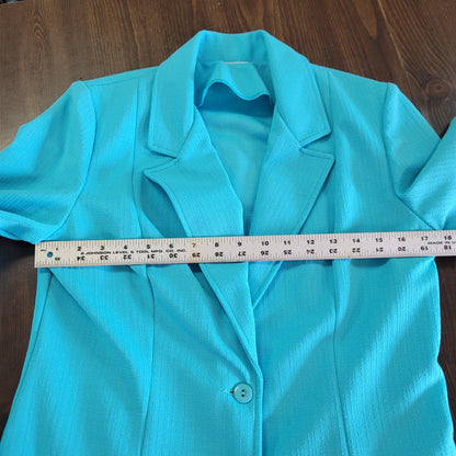 Polyester skirt long sleeve career jacket vintage set blue Leisure Suit Size M/L