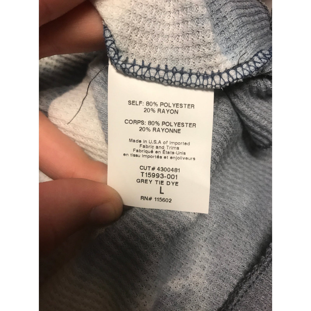 ALL IN FAVOR Tie Dye Waffle Knit Crop Top In Grey Tie Dye Large