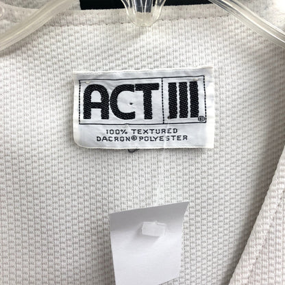 Act III Vintage White Polyester 3Piece Suit Pants Jacket Vest Combo Med/Large