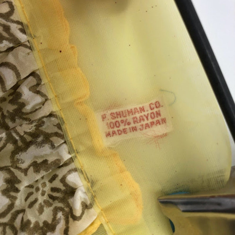 P. Shuman Co. Japan Rayon VINTAGE yellow California Map Sheer Apron 1950s