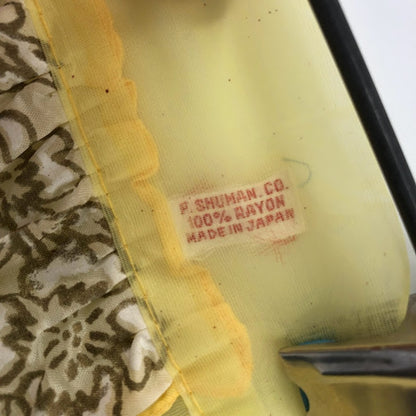 P. Shuman Co. Japan Rayon VINTAGE yellow California Map Sheer Apron 1950s