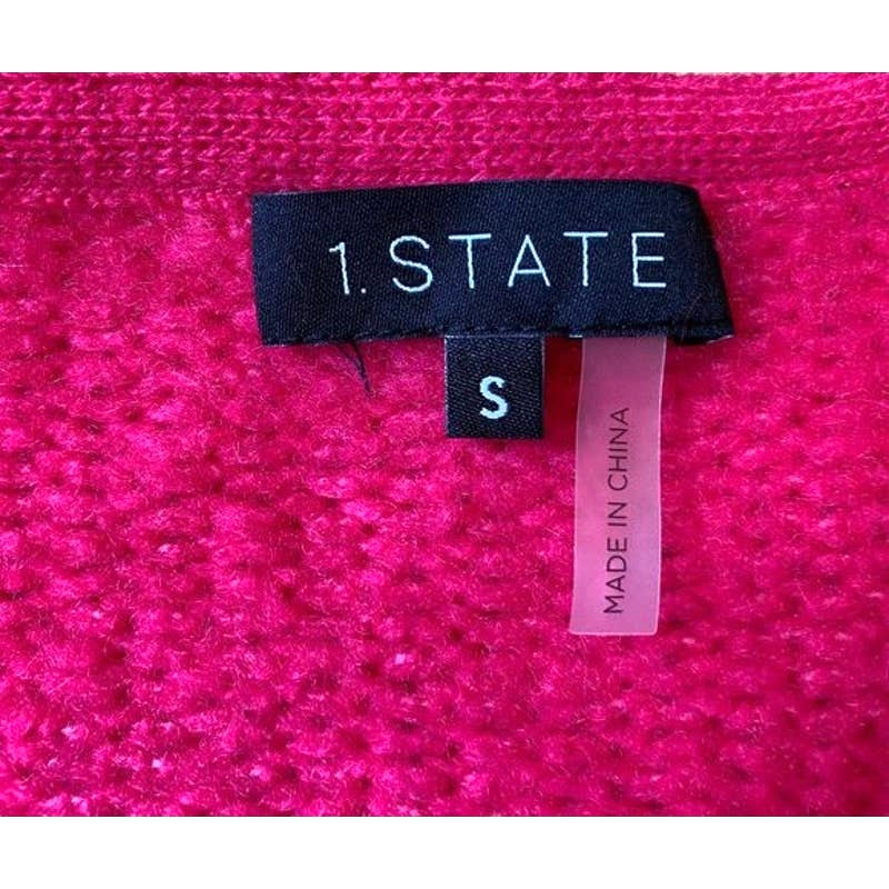1. State NWT Cardigan Belted Jersey Stitch Pink Small