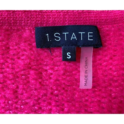 1. State NWT Cardigan Belted Jersey Stitch Pink Small