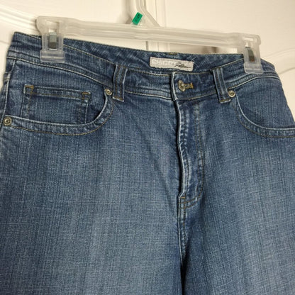 Chico's Strength Leg Jeans Mid Rise Medium Wash Denim Blue Size 1 Reg