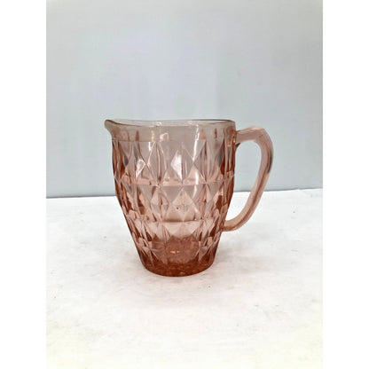Jeannette Glass WINDSOR DIAMOND Pink Pitcher 52 oz Depression Glass VINTAGE