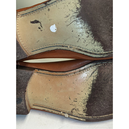 Sears Vintage Men's Loafers Size 9.5 Slip On Italian Leather Cognac 1 Inch Heel