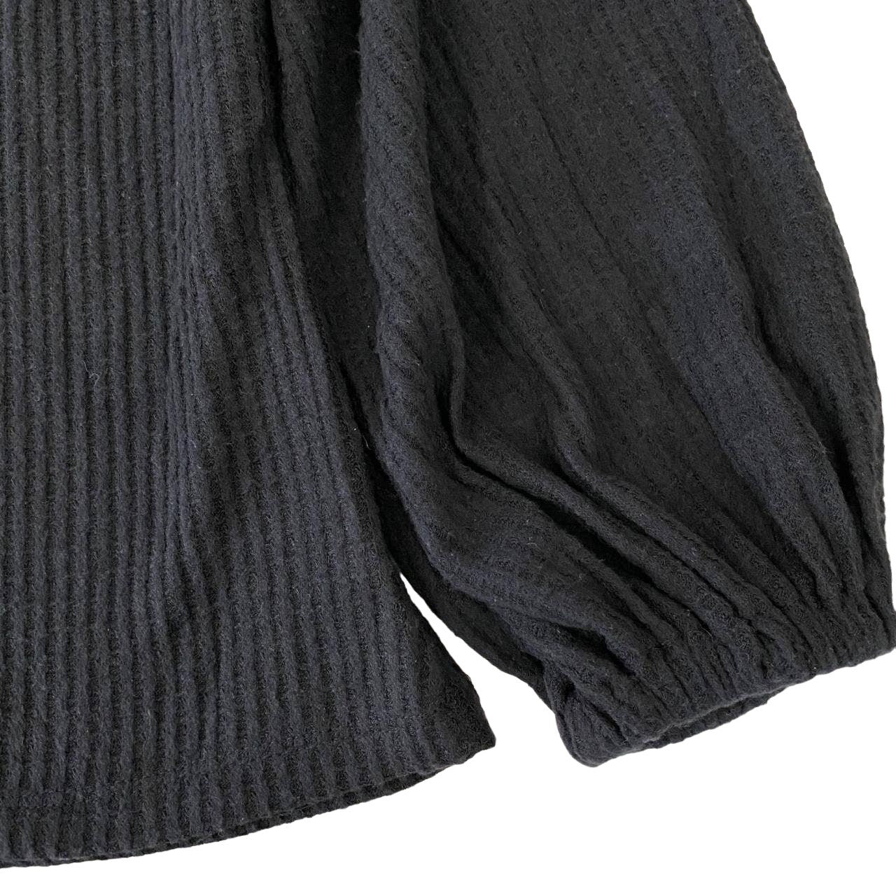 Lulus Jack of All Trades Cutout Back Waffle Sweater XS/Extra Small Black NWT USA