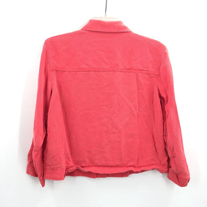 Coldwater Creek Button Up Jacket Long Sleeves Coral red Small Petite Women's
