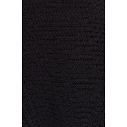 Caslon NWT Black Cable Knit Sleeve V-Neck Ribbed Sweater Size XS