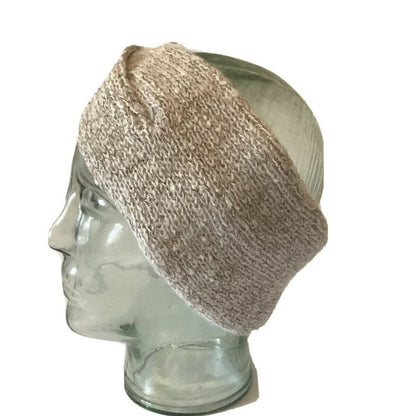 DKNY Fleece Lined Grey Headband Front Twist Hat Band