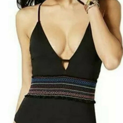 Smocking Solids Embroidered One-Piece Swimsuit NEW Size XSmall