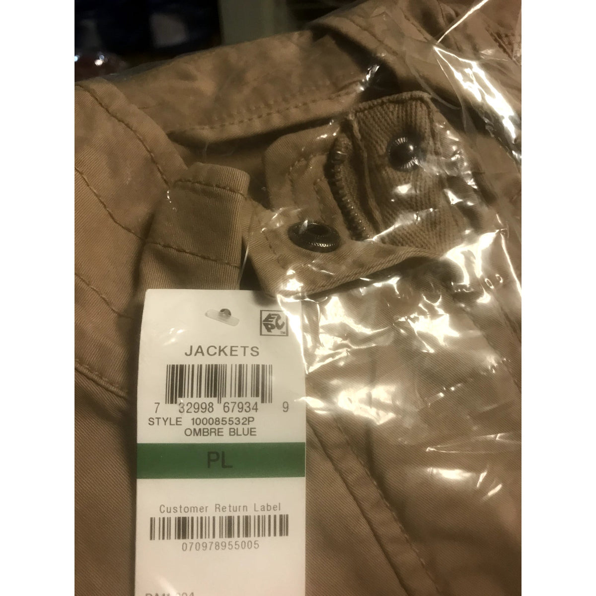 Style & Co NWT Flap Pocket Motorcycle Twill Jacket Zip-Up Long Sleeve Petite Large