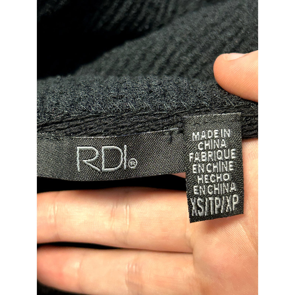 RDI NWT Black Textured Cozy Mock Neck Pullover Sweater Knit Size XS