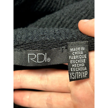 RDI NWT Black Textured Cozy Mock Neck Pullover Sweater Knit Size XS