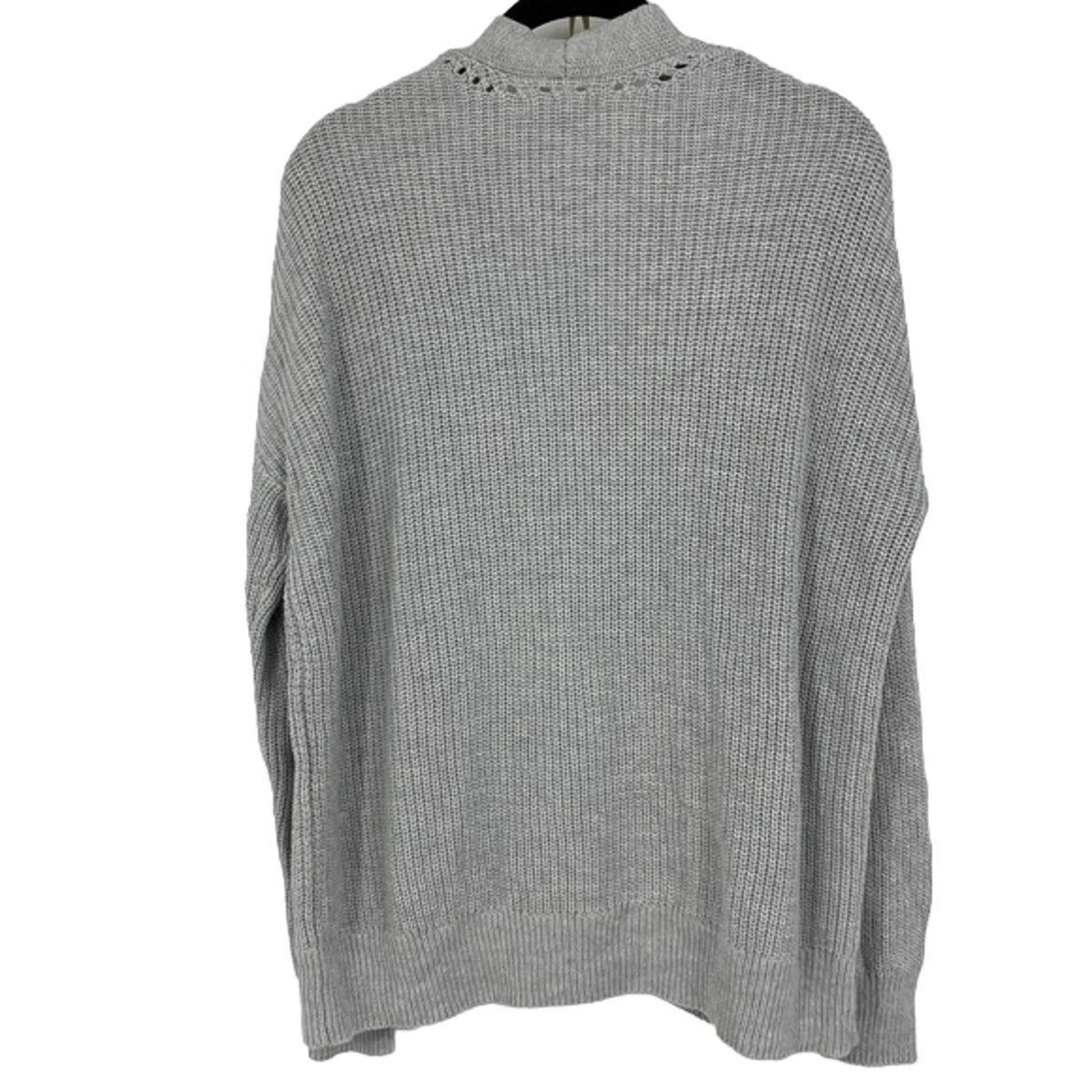 Abound Open Front Cardigan Sweater Ribbed Small Light Gray NWT Pointelle Accent