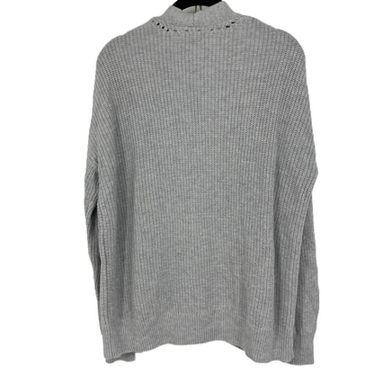 Abound Open Front Cardigan Sweater Ribbed Small Light Gray NWT Pointelle Accent