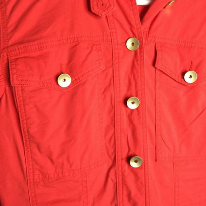 CAbi gathered Back Button Down Jacket Vintage Long Sleeve Red Size Small