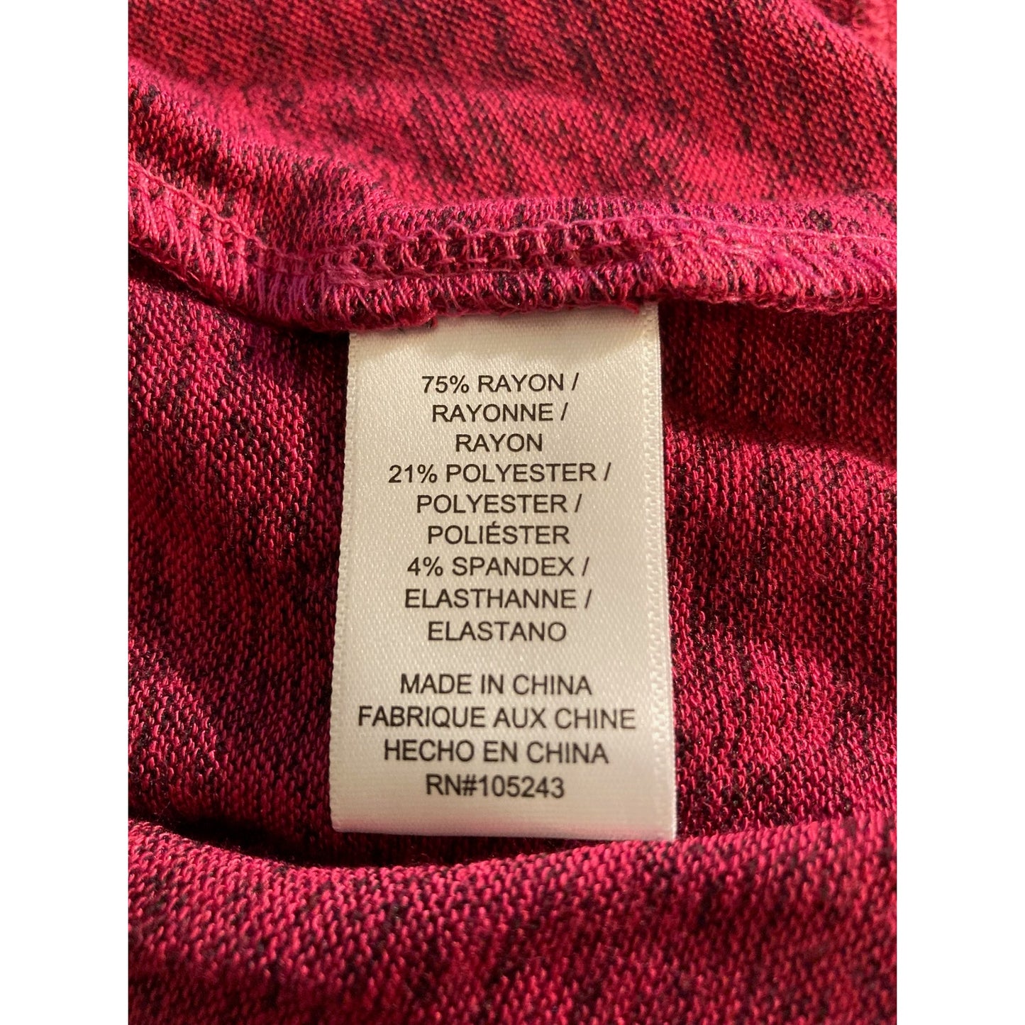 Bobeau Crisscross Split Back 3/4 Sleeve Top Sz XS/Extra Small Red Bud NWT