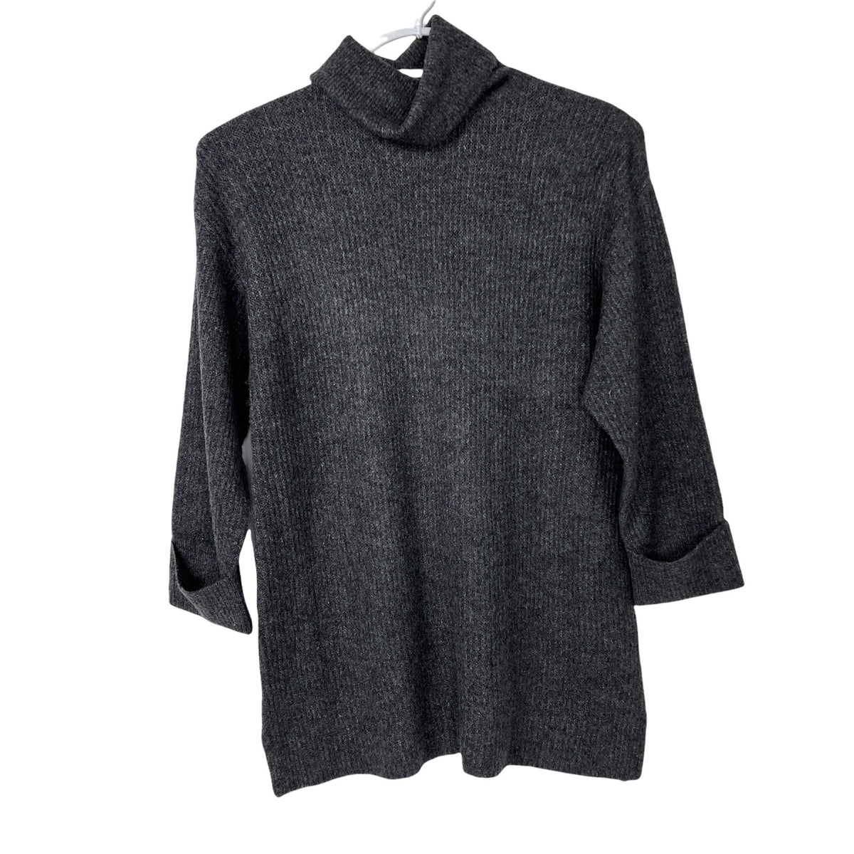 Topshop Funnel Neck Sweater Dress Size 2 Gray NWT Cuffed Ribbed Relaxed Fit