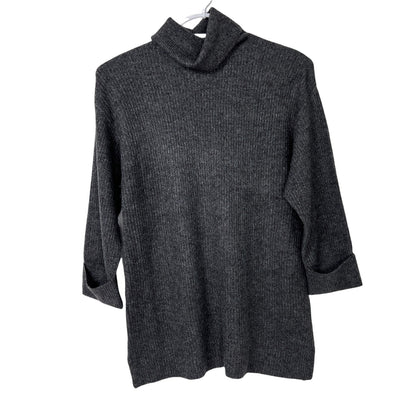 Topshop Funnel Neck Sweater Dress Size 2 Gray NWT Cuffed Ribbed Relaxed Fit