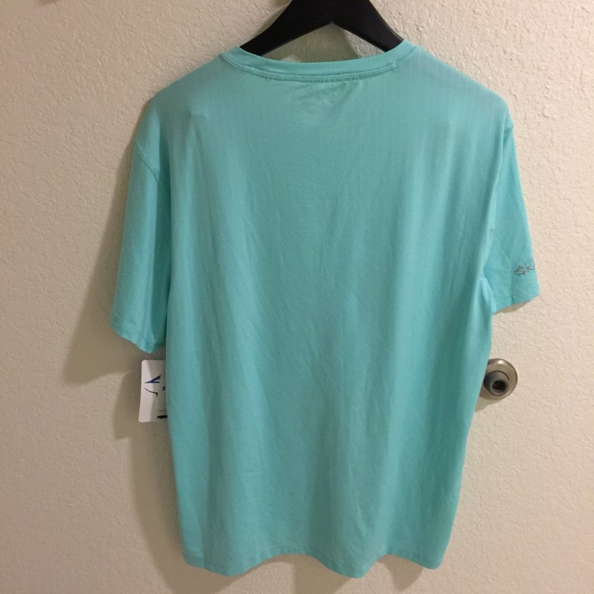 Loco Skailz T-Shirt Short Sleeve Comfort Stretch Crew Neck Aqua Blue Large fish