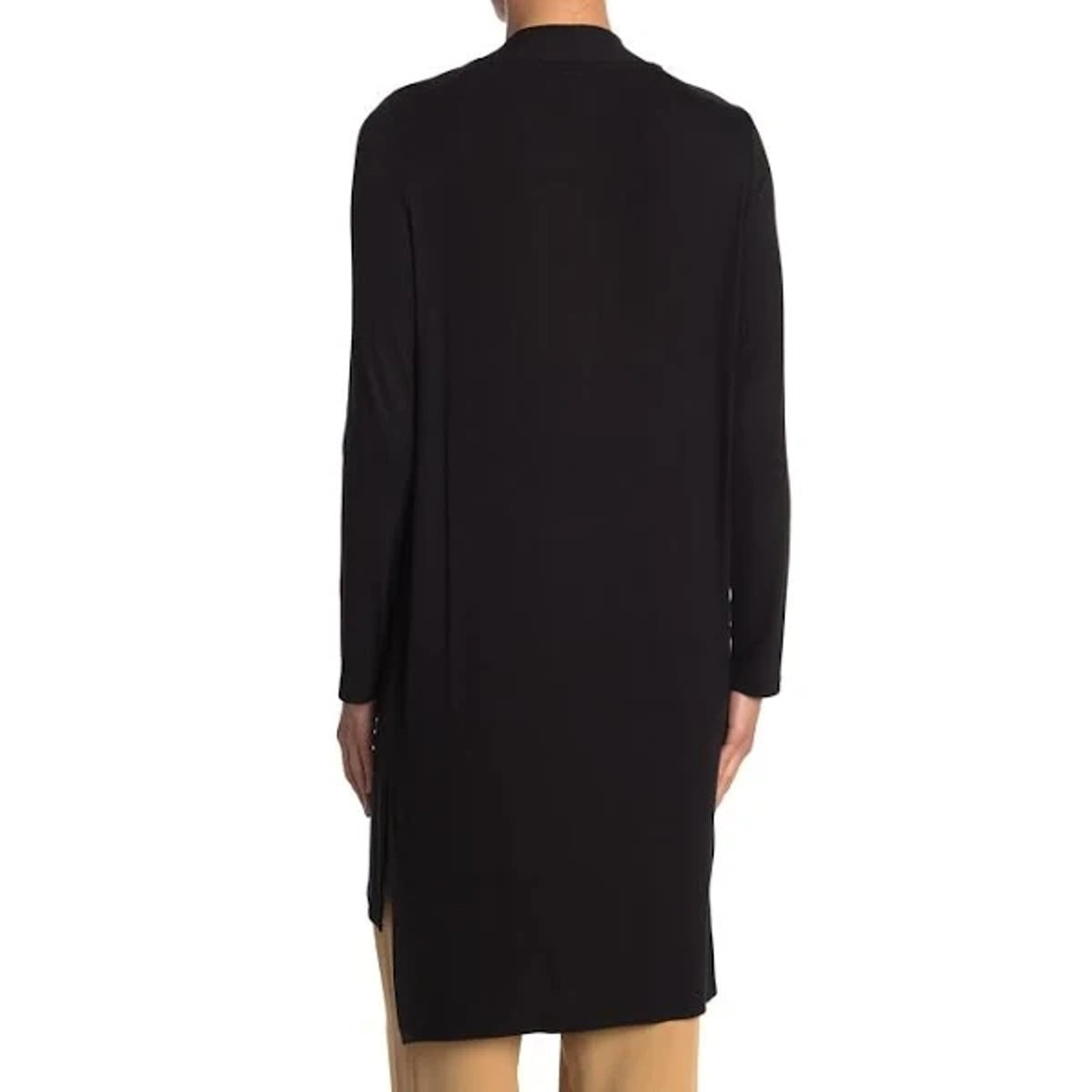 Catherine Malandrino lightweight Longline Cardigan xs Black NEW HighLow ribbed