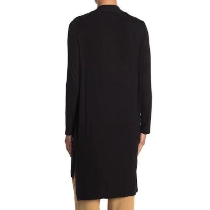 Catherine Malandrino lightweight Longline Cardigan xs Black NEW HighLow ribbed