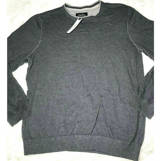 Heritage Report Collection Pull Over Sweater Long Sleeves Crew Neck Charcoal XL