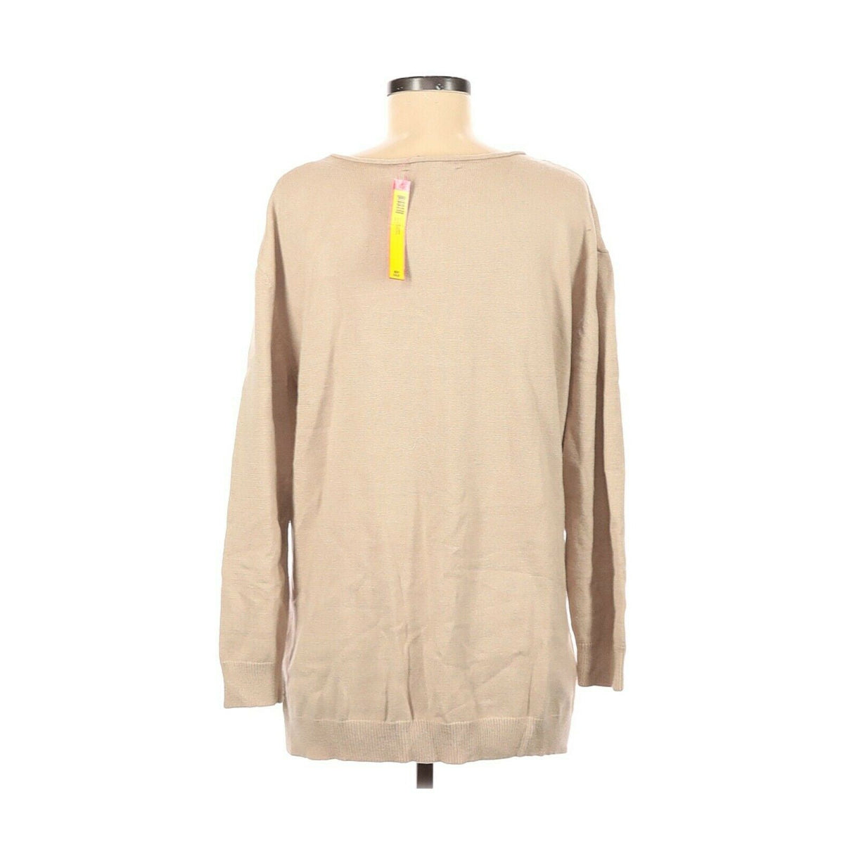 Catherine Malandrino Boho Pullover Sweater Long Sleeve Crew Neck Tan X-Large