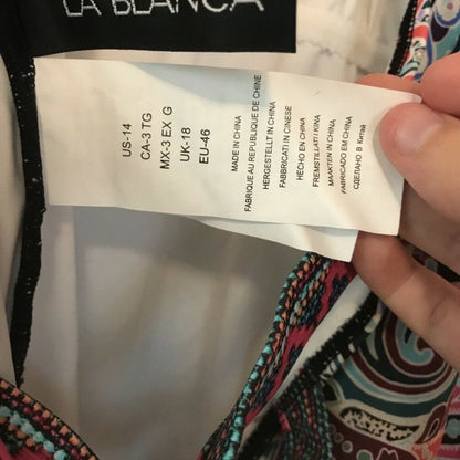 La Blanca NEW Swirling Around Paisley Strappy-Back One-Piece Halter Swimsuit 14