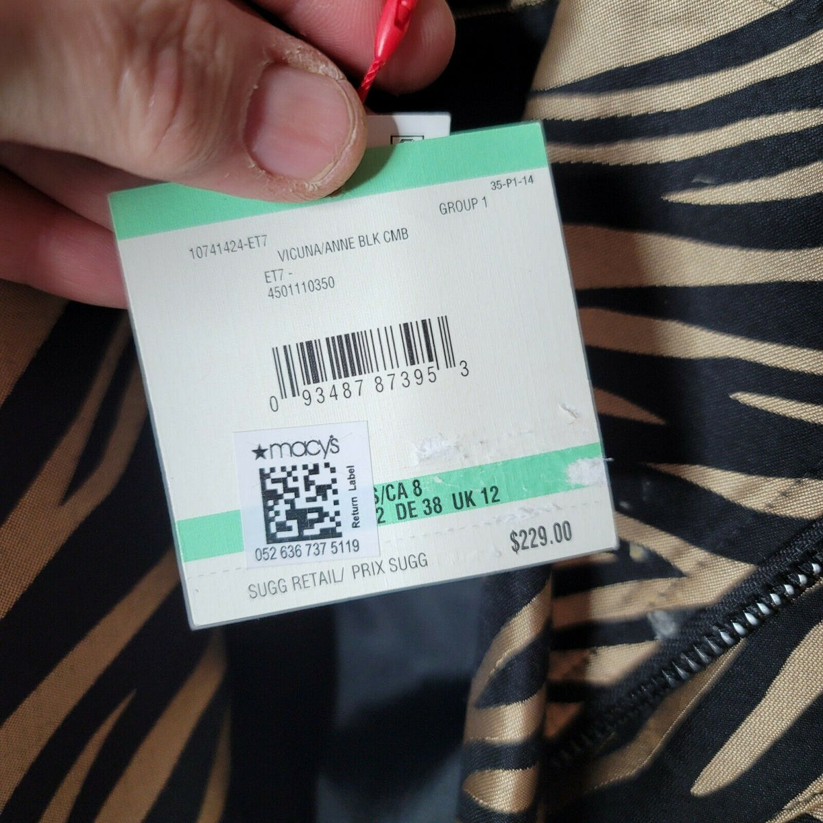Anne Klein Moto Jacket Animal Print Long Sleeve Vicuna/Gold Black Combo 8