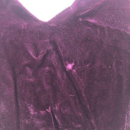Alfred Angelo Vintage Sleeveless Purple Large/Medium velvet dress Fit Flare Zip