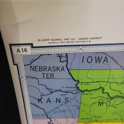 1960s Denoyer Geppert  School Wall Rollup Map Territorial Acquisitions 2 in 1
