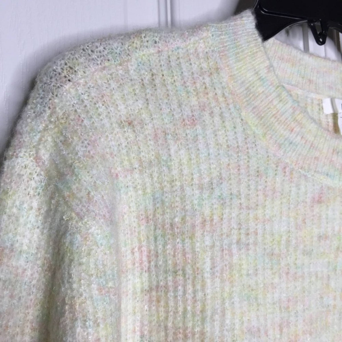 BP. Marl Pullover Drop-Shoulder Sweater Long Sleeve Crew Neck Ivory Medium