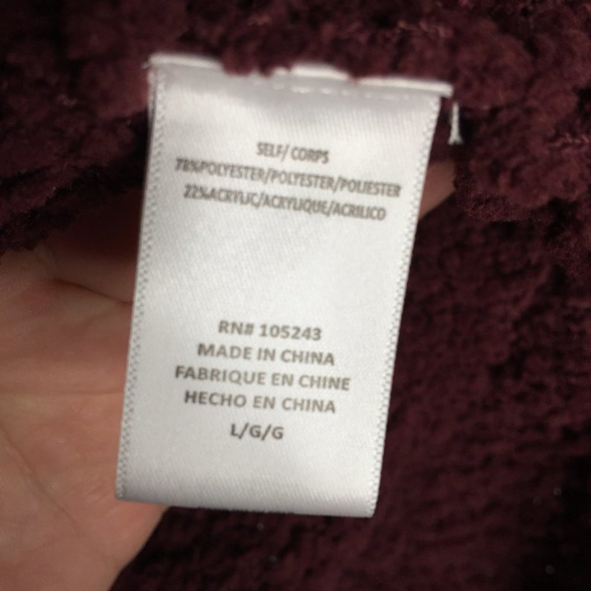 Bobeau Wine Burgundy Boucle Popcorn Draped Button Cardigan Sweater