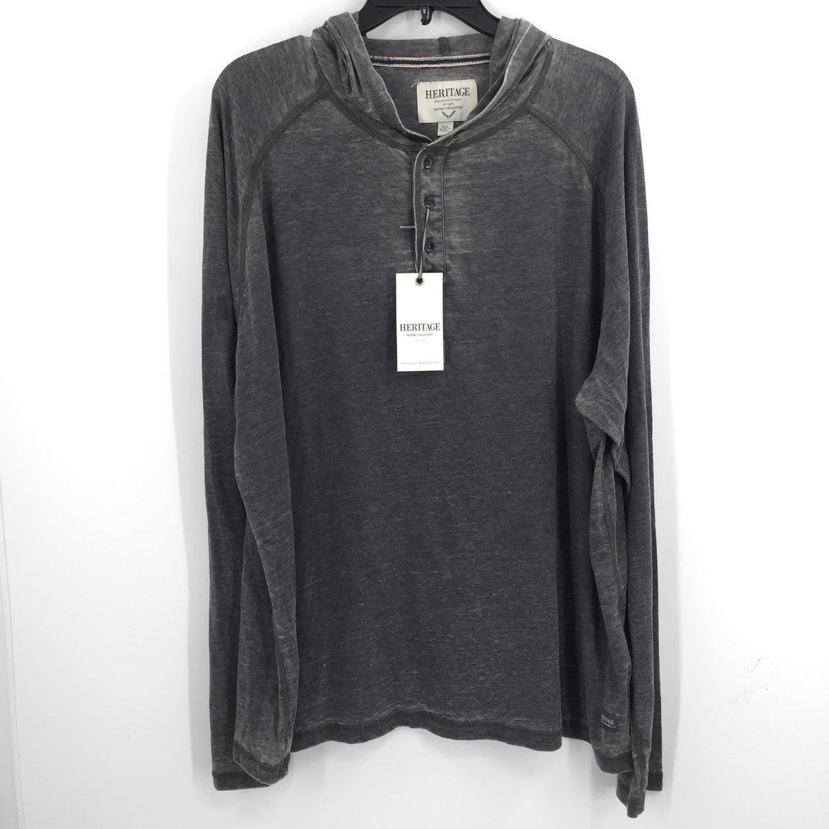 NWT Heritage Collection Hooded Sweatshirt Long Sleeve Button Up Gray Size XXL