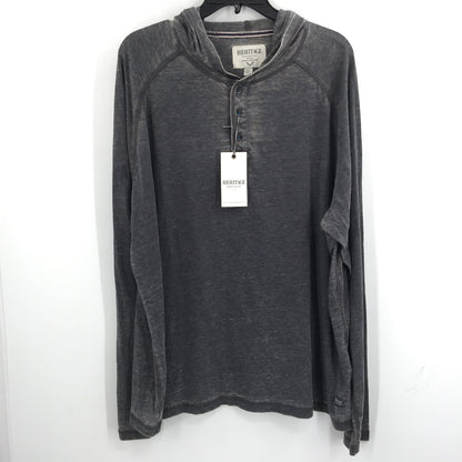 NWT Heritage Collection Hooded Sweatshirt Long Sleeve Button Up Gray Size XXL