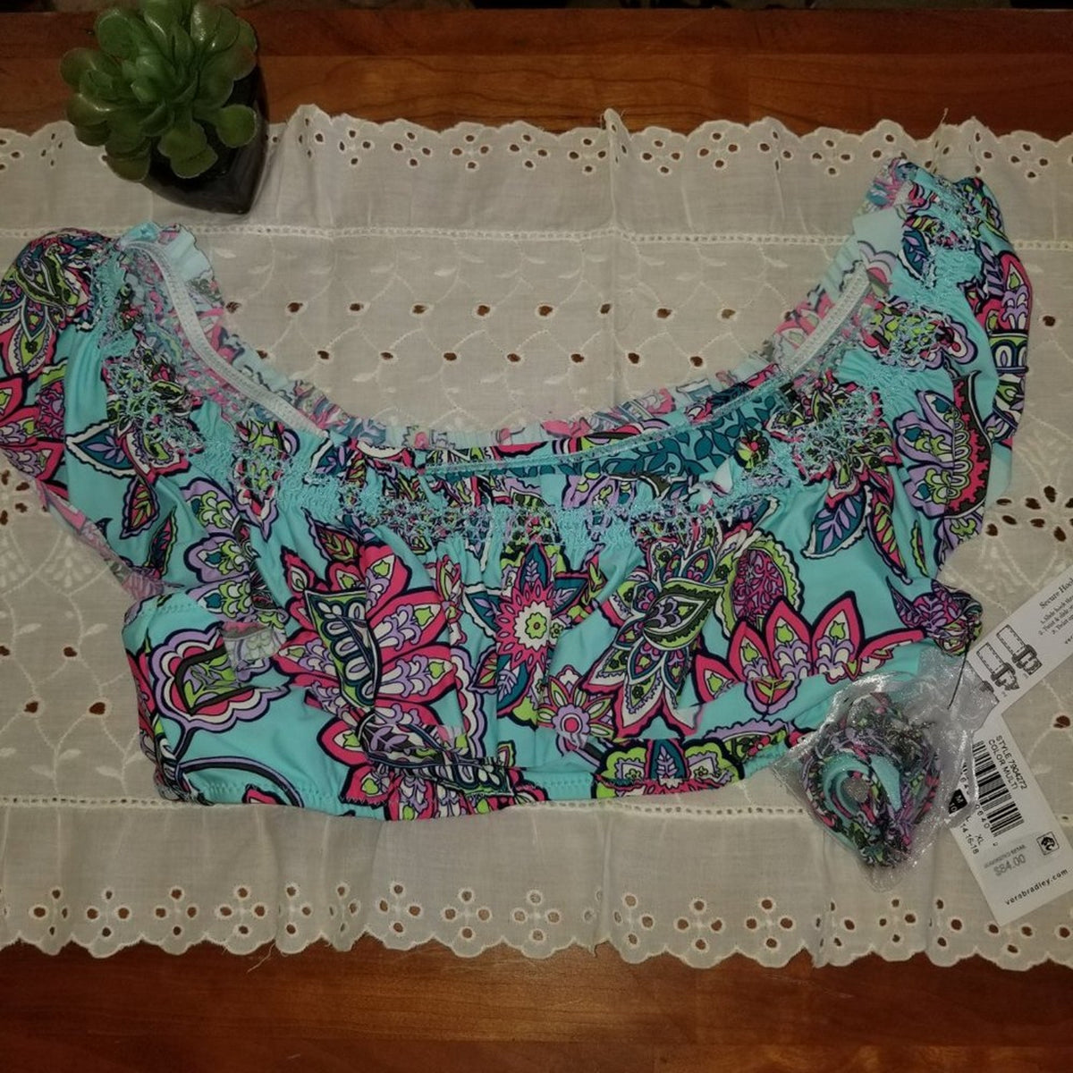 Vera Bradley Bikini Top Swimsuit Desert Floral Size Medium