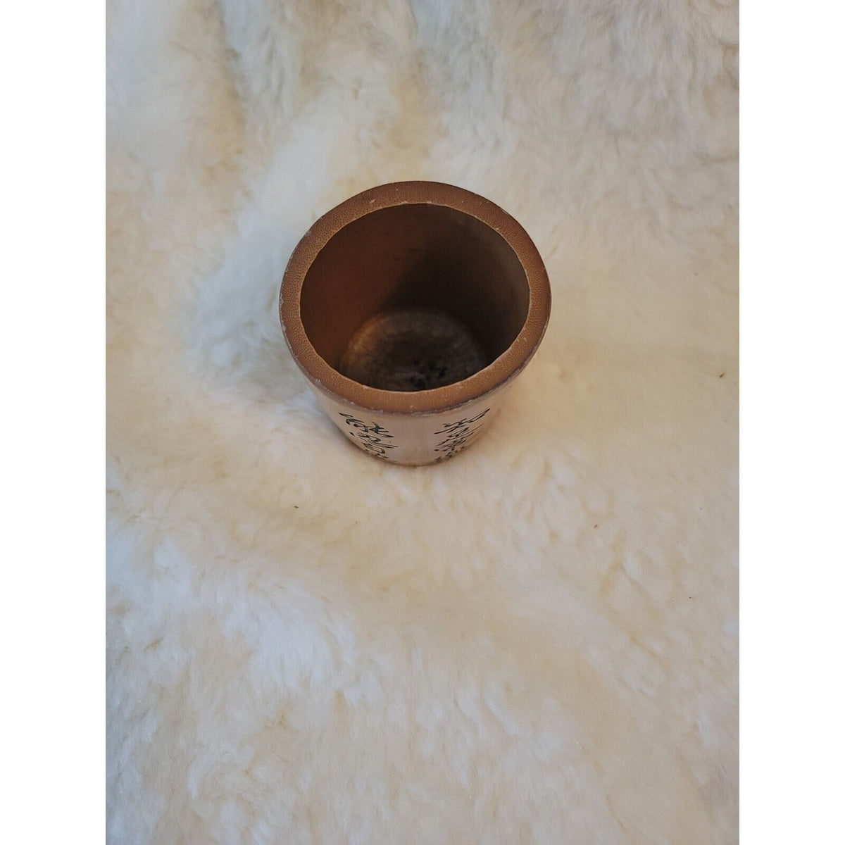 Vintage handmade Chinese Exquisite Hand-carved Text Carving bamboo Brush Pot