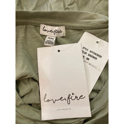 Love Fire Side-Ruch Sleeveless Tank Bodycon Mini Dress Sz Medium in Seagrass NWT