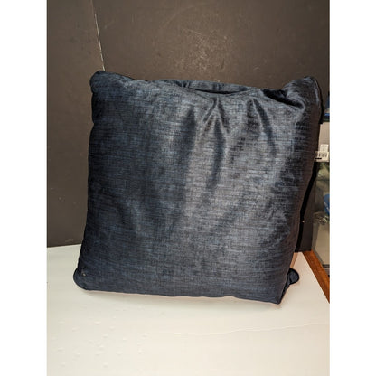 Home Design Studio Blue Printed Velvet Pillow NEW 22x22 Removable Cover Feather