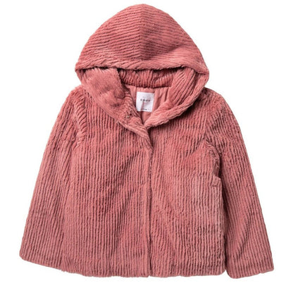 Elodie Faux Fur Jacket Long Sleeves Front Snap Size Large