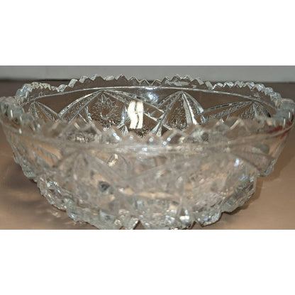 Set of Six EAPG Sawtooth Pressed Glass Bowls 4.5 Inch Slight Damage Around Edges
