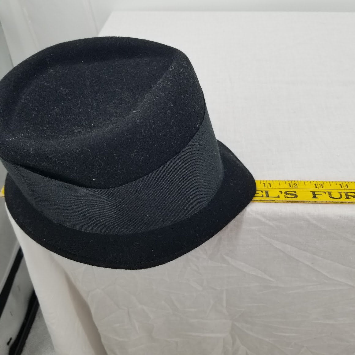 Helen Welsh women's felt hat wide ribbon tall crown 100% wool hat cloche Italy